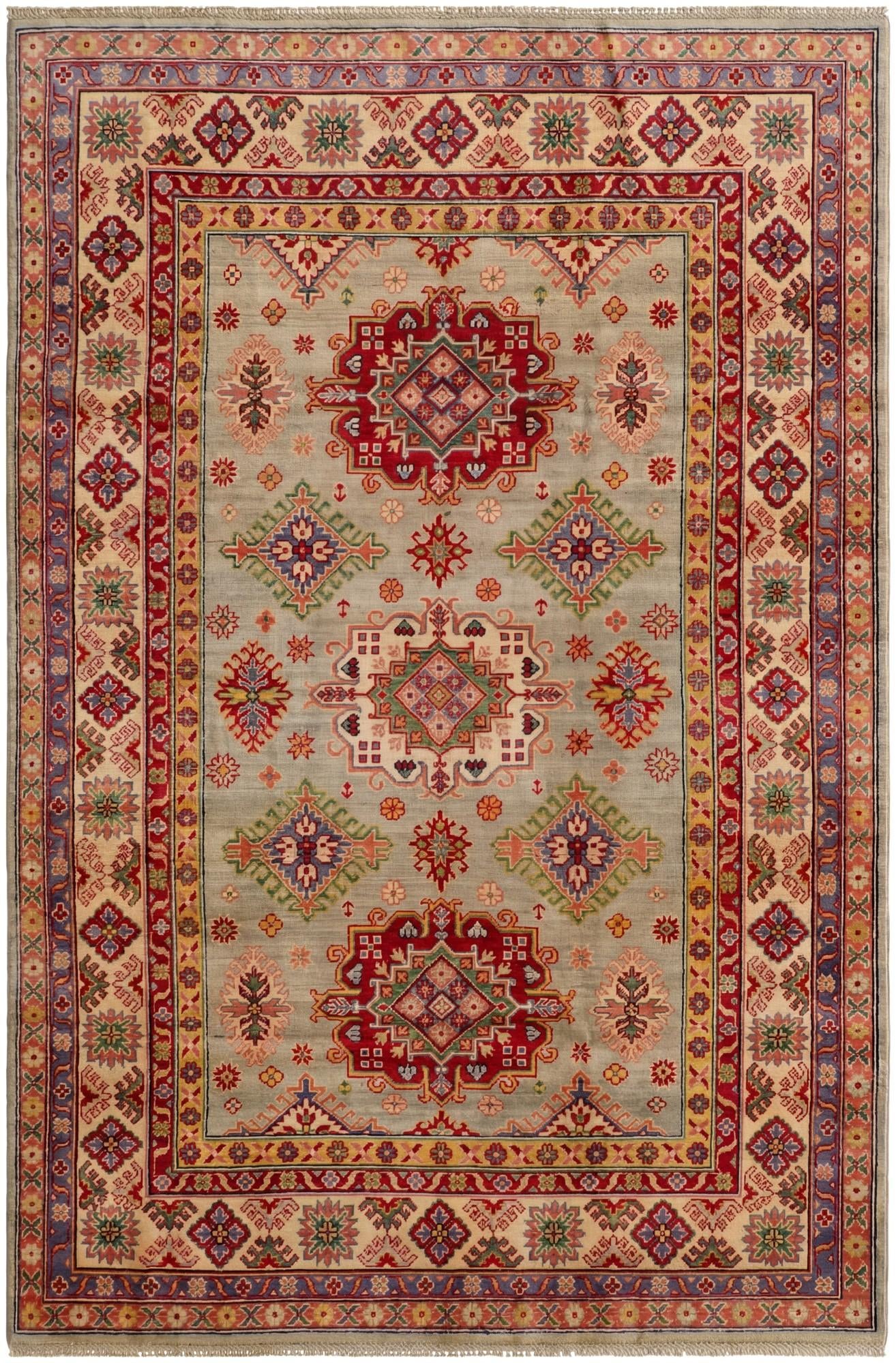 6' 1 x 9' 1 Hand Knotted Kazak Rug