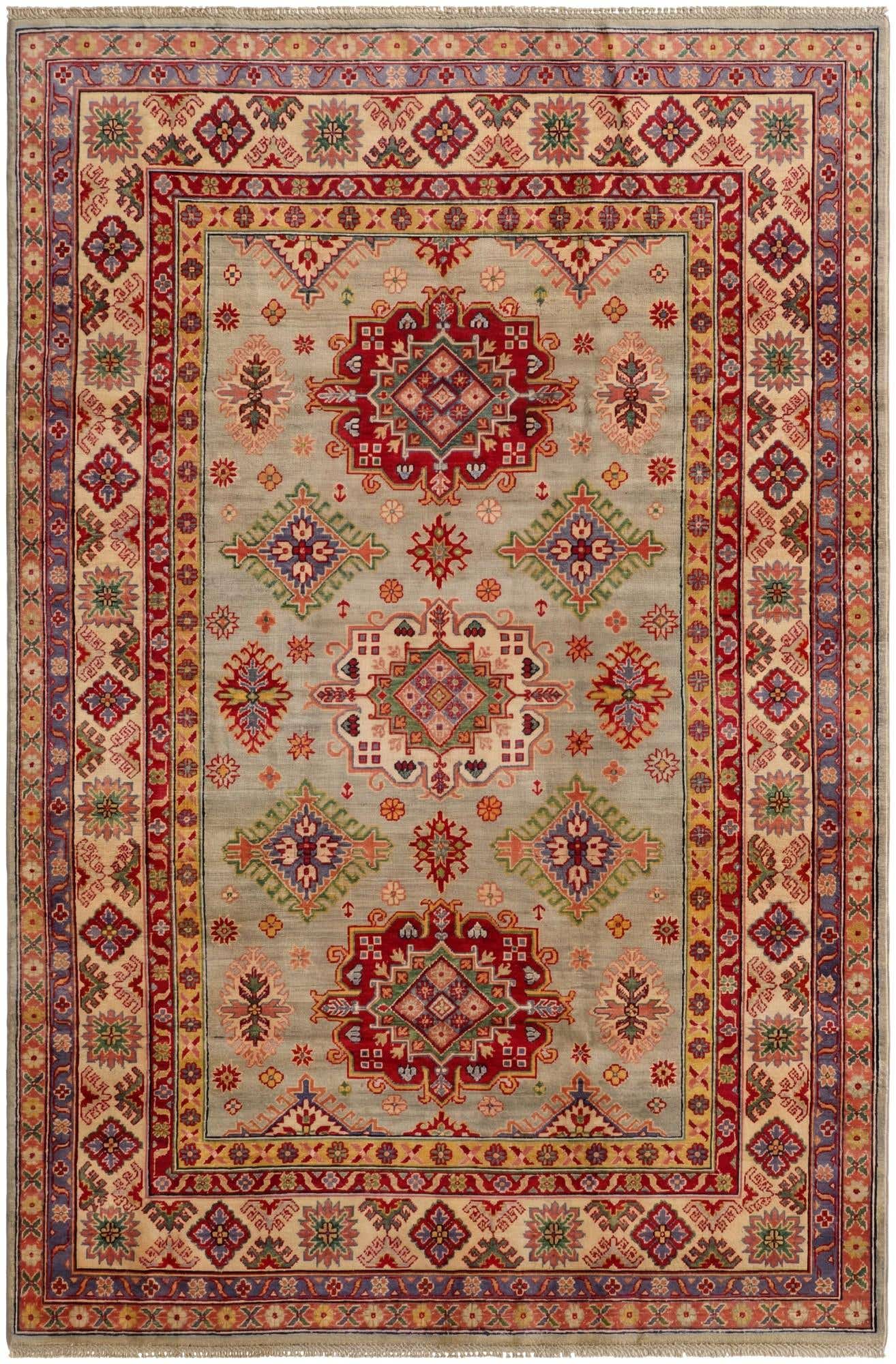 6' 1 x 9' 1 Hand Knotted Kazak Rug