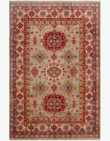 6' 1 x 9' 1 Hand Knotted Kazak Rug