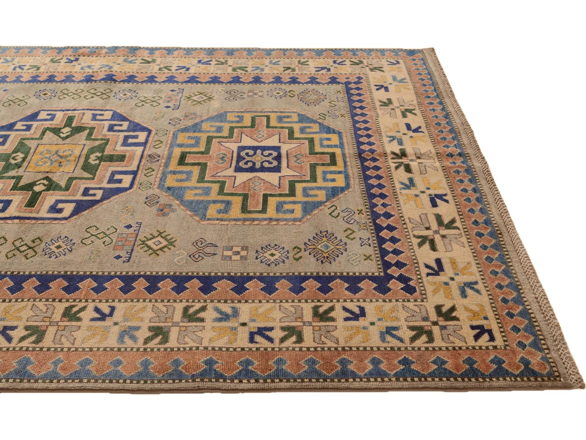 5' 9 x 8' 1 Hand Knotted Kazak Rug