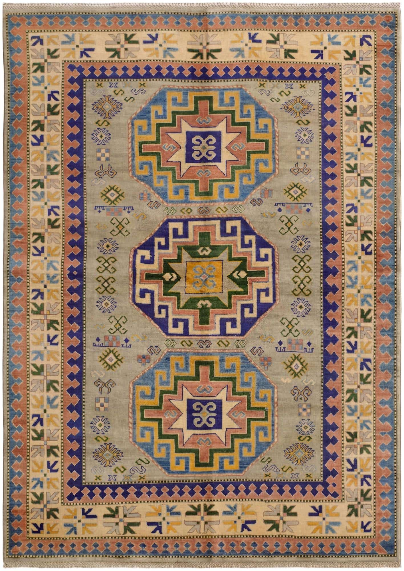 5' 9 x 8' 1 Hand Knotted Kazak Rug