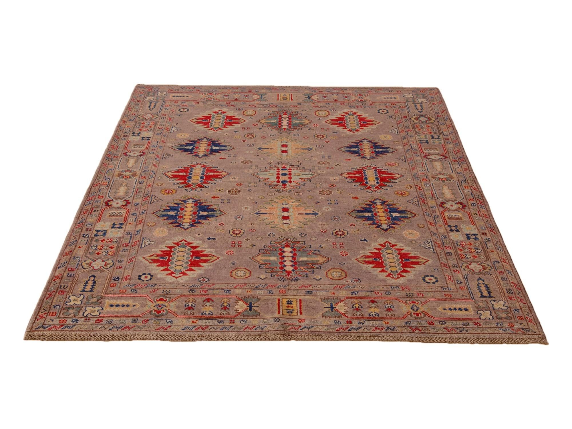 5' 7 x 7' 8 Hand Knotted Kazak Rug