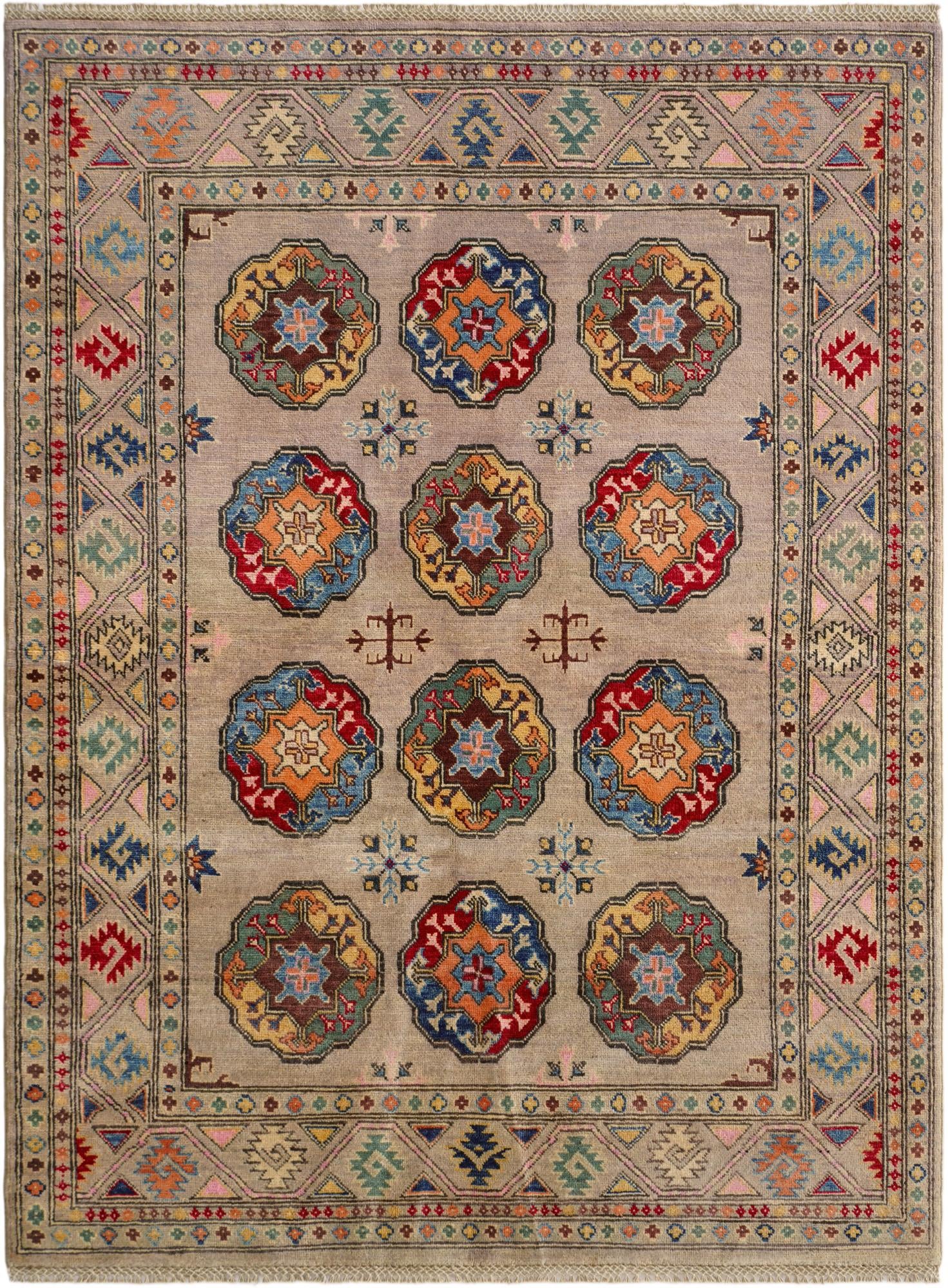 4' 11 x 6' 6 Hand Knotted Kazak Rug