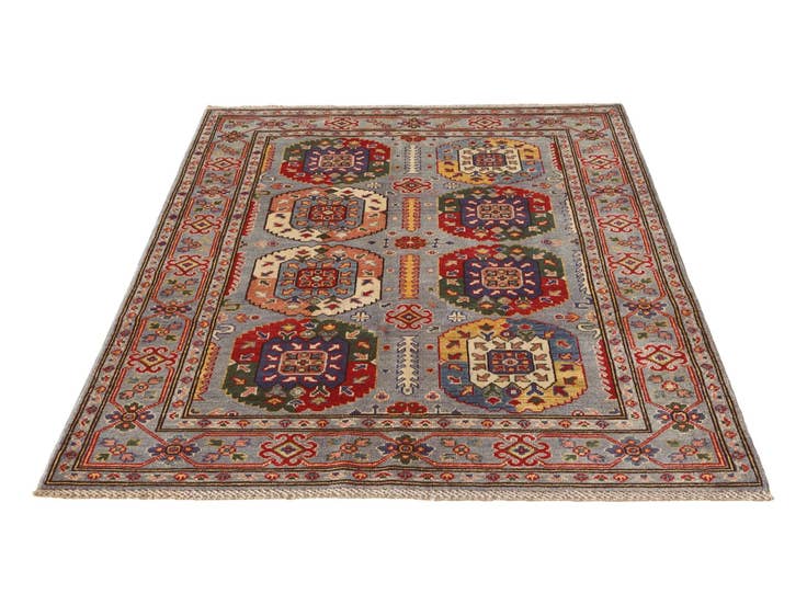 Detail image of 4' 3 x 6' Hand Knotted Kazak Rug