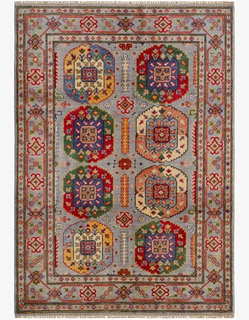 4' 3 x 6' Hand Knotted Kazak Rug