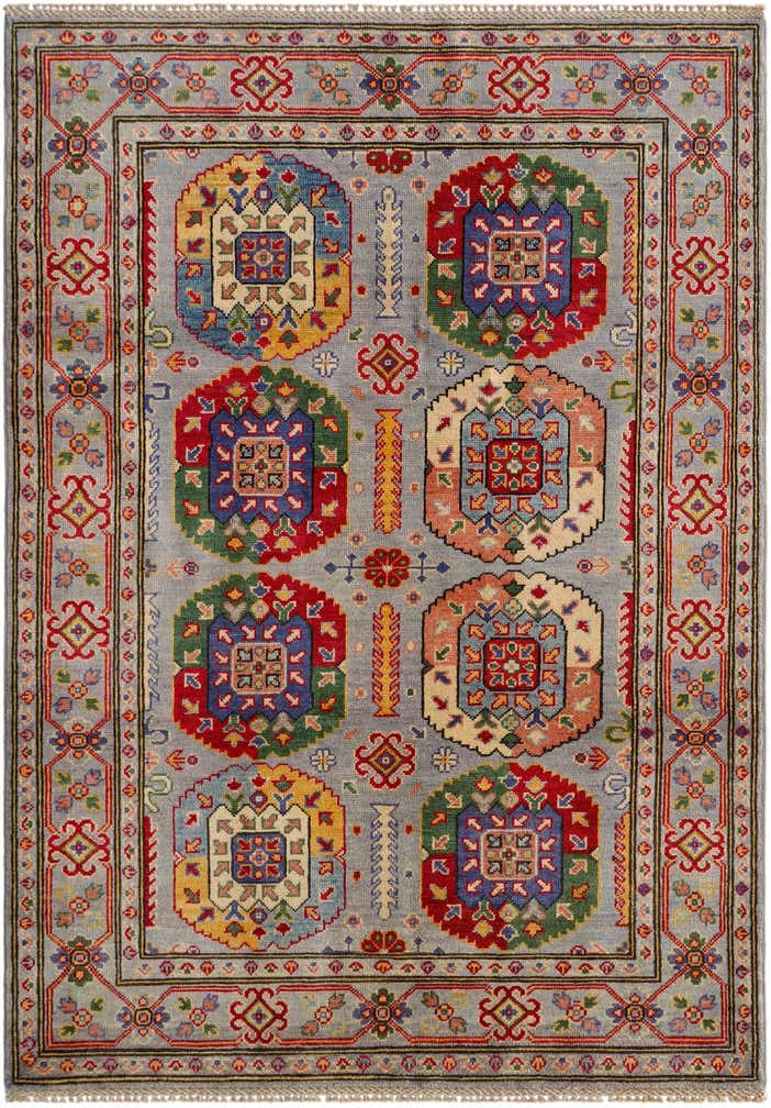 4' 3 x 6' Hand Knotted Kazak Rug