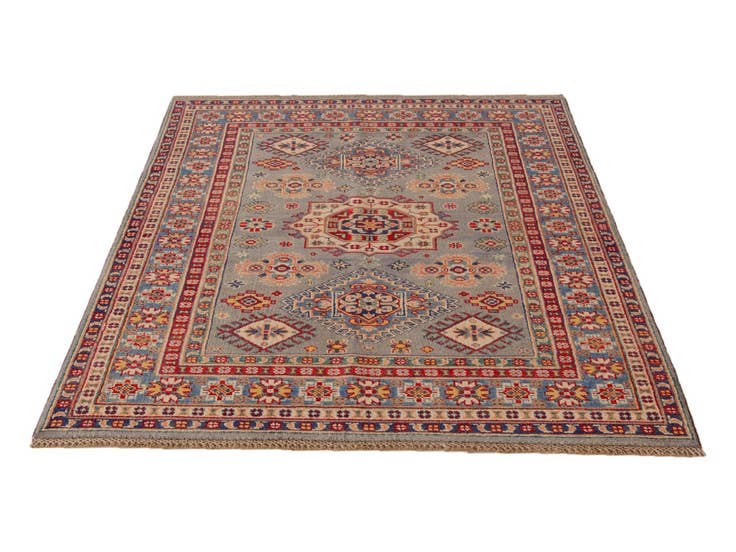 Detail image of 4' 2 x 5' 11 Hand Knotted Kazak Rug