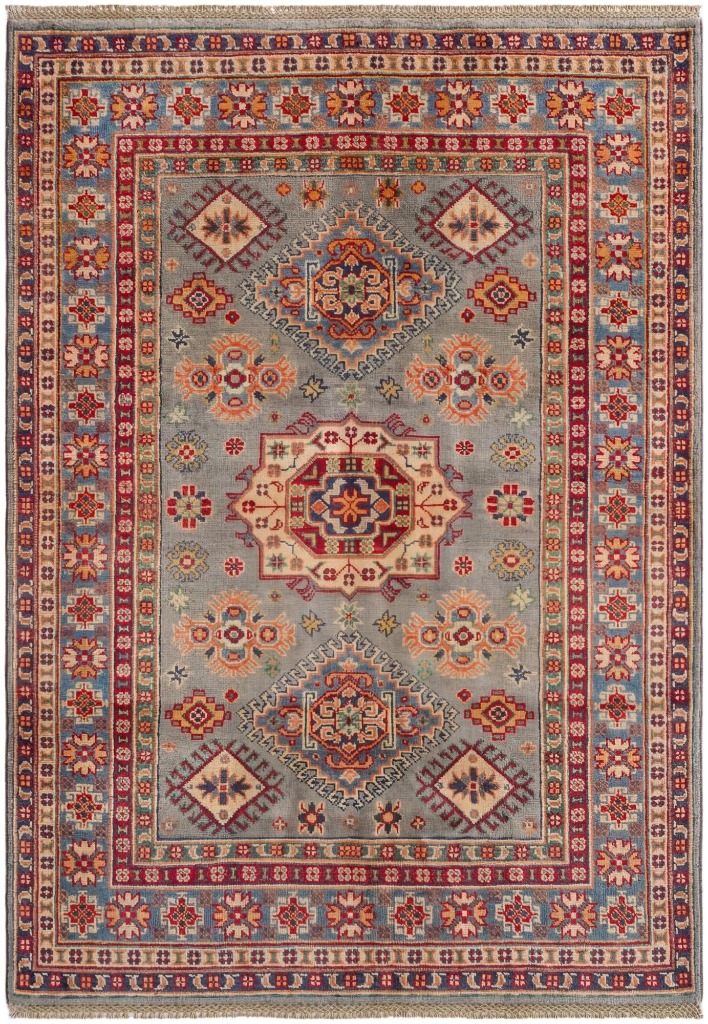 4' 2 x 5' 11 Hand Knotted Kazak Rug
