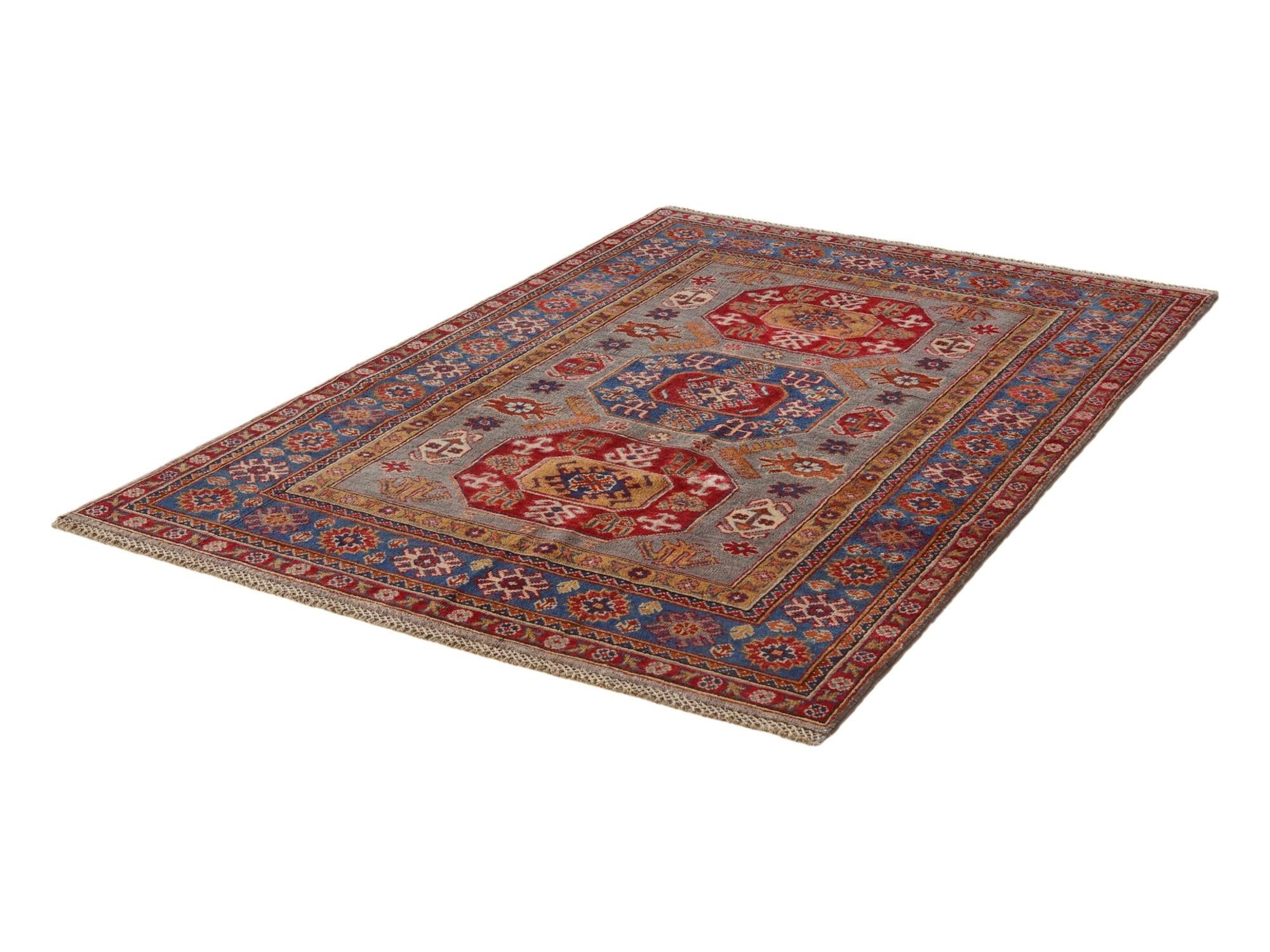 4' x 6' 2 Hand Knotted Kazak Rug