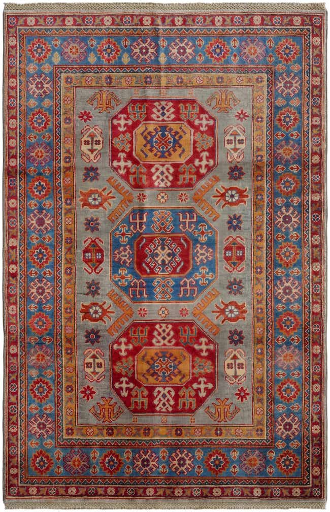 4' x 6' 2 Hand Knotted Kazak Rug