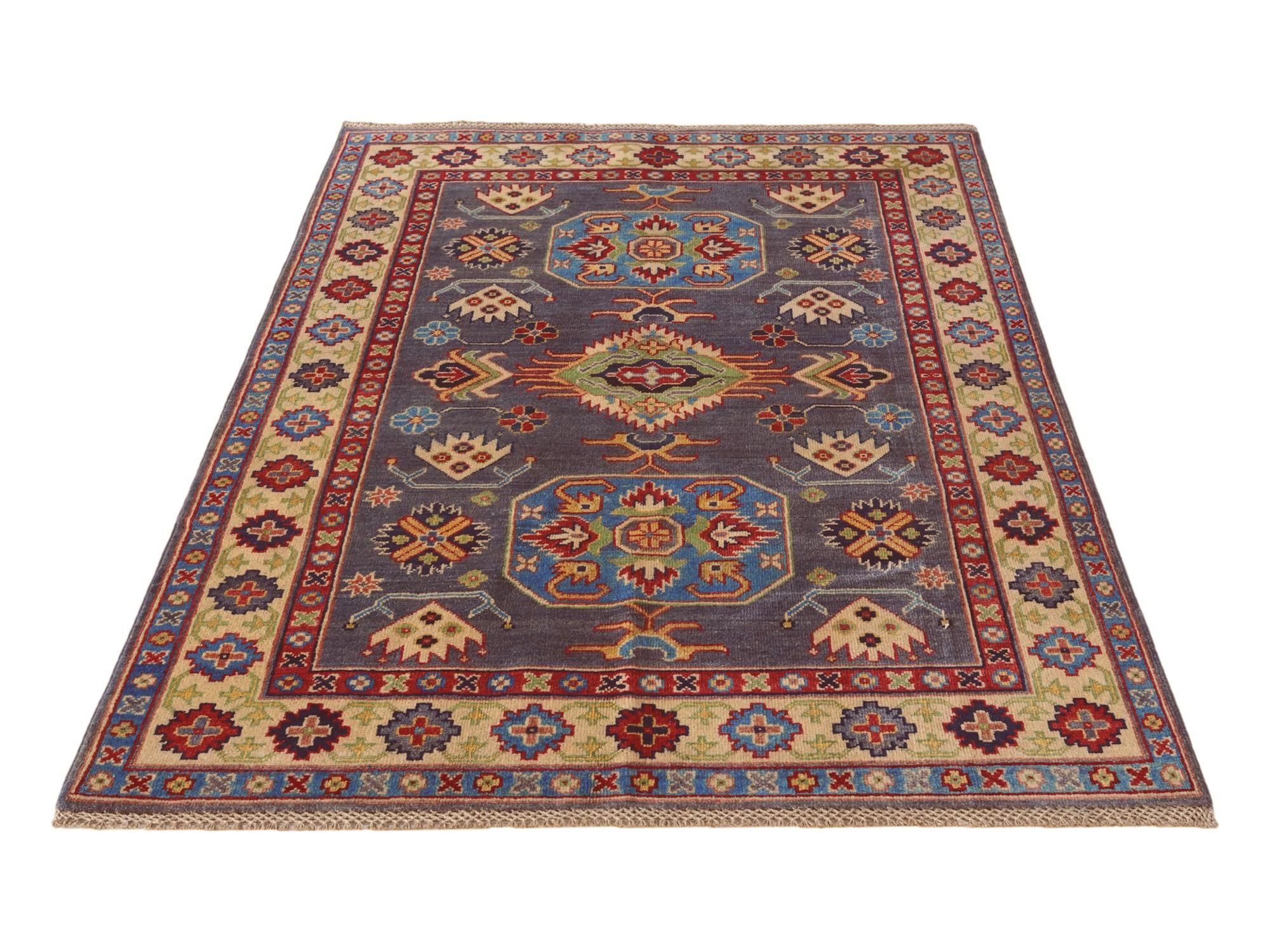 4' x 5' 11 Hand Knotted Kazak Rug