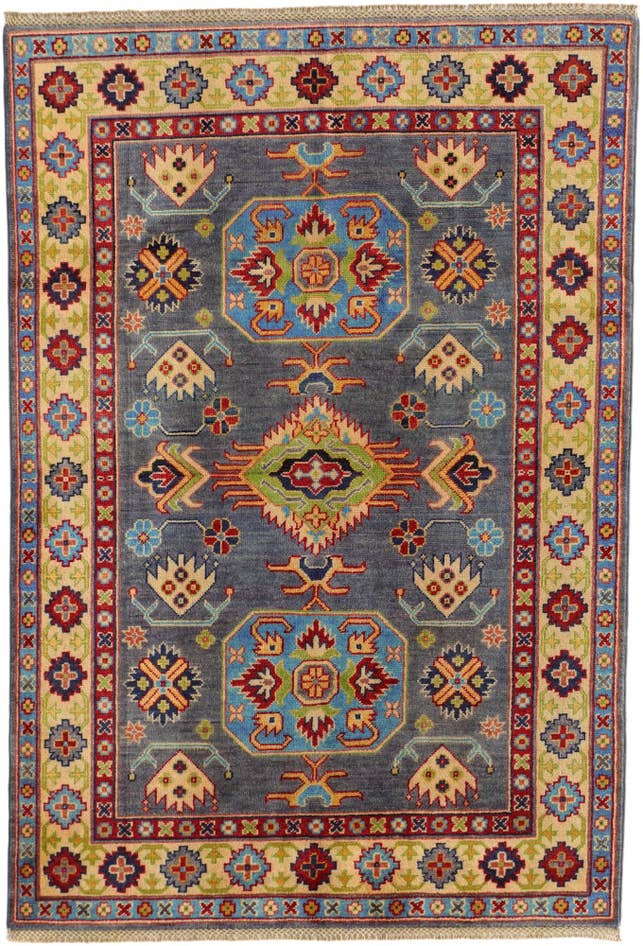 Detailansicht von 120cm x 180cm Handgeknüpft Kazak Teppich