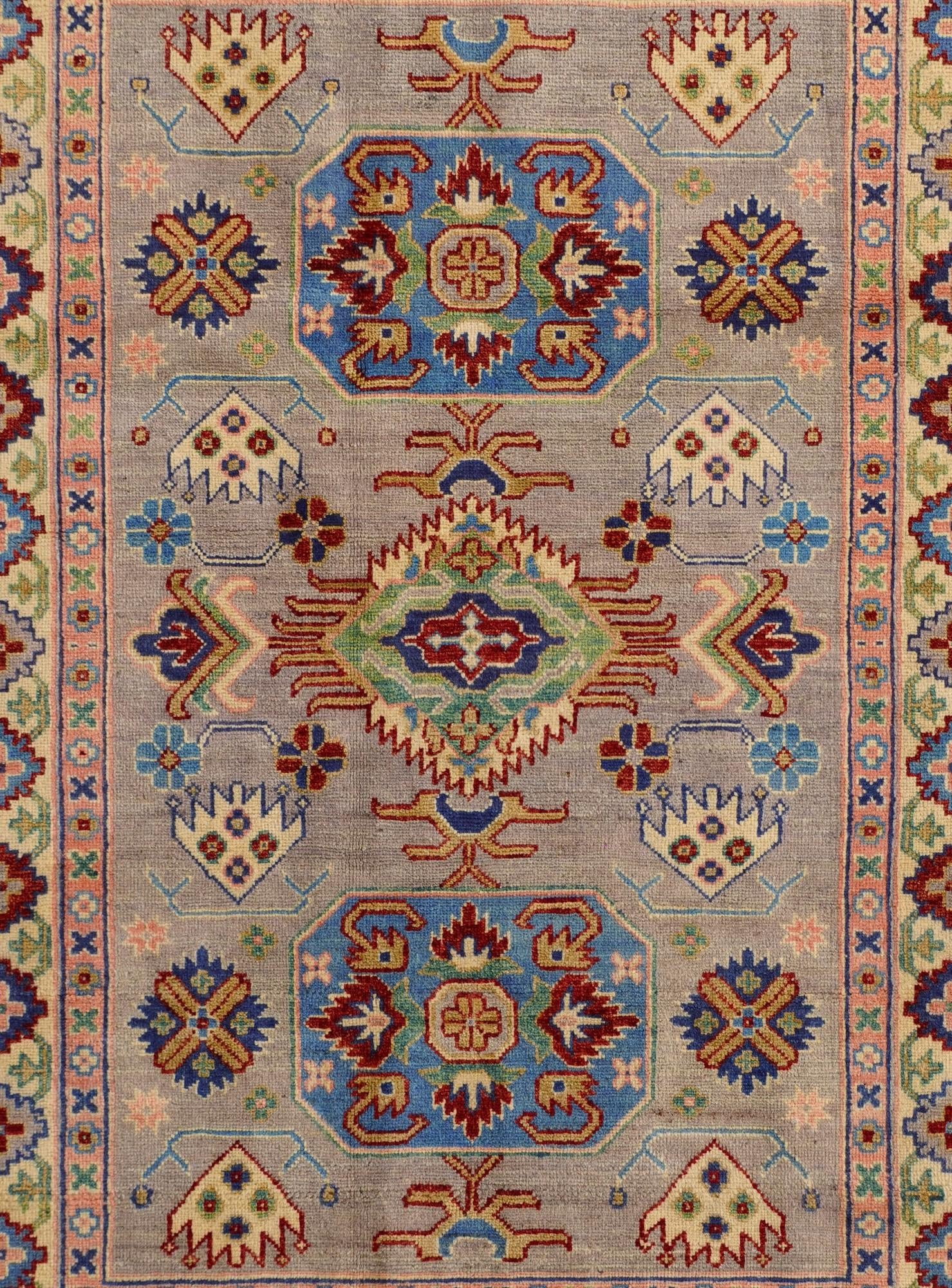 4' x 5' 10 Hand Knotted Kazak Rug