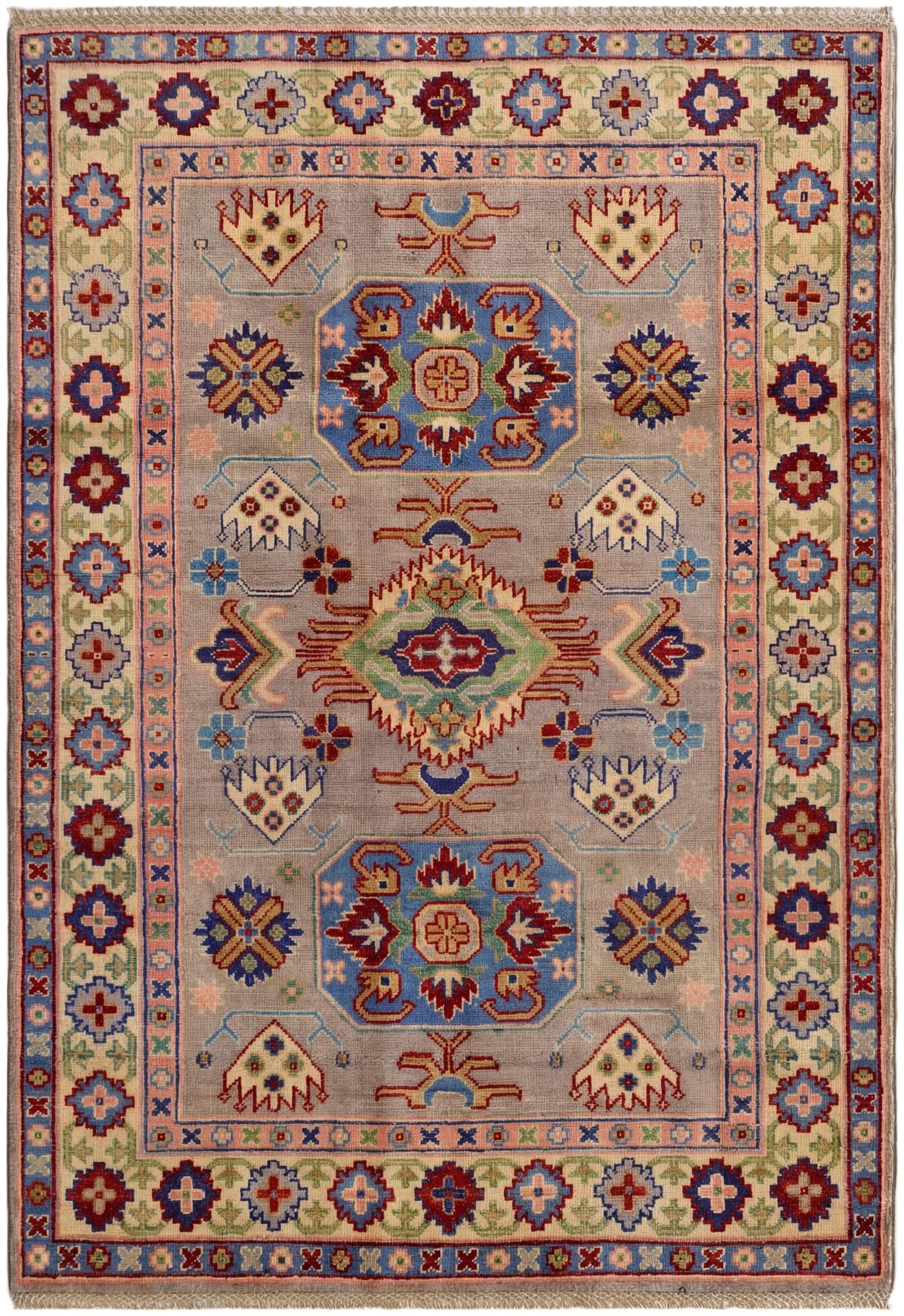 4' x 5' 10 Hand Knotted Kazak Rug