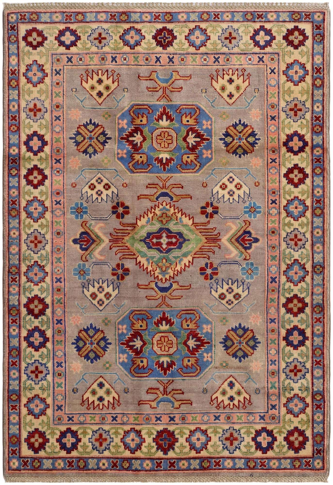 4' x 5' 10 Hand Knotted Kazak Rug