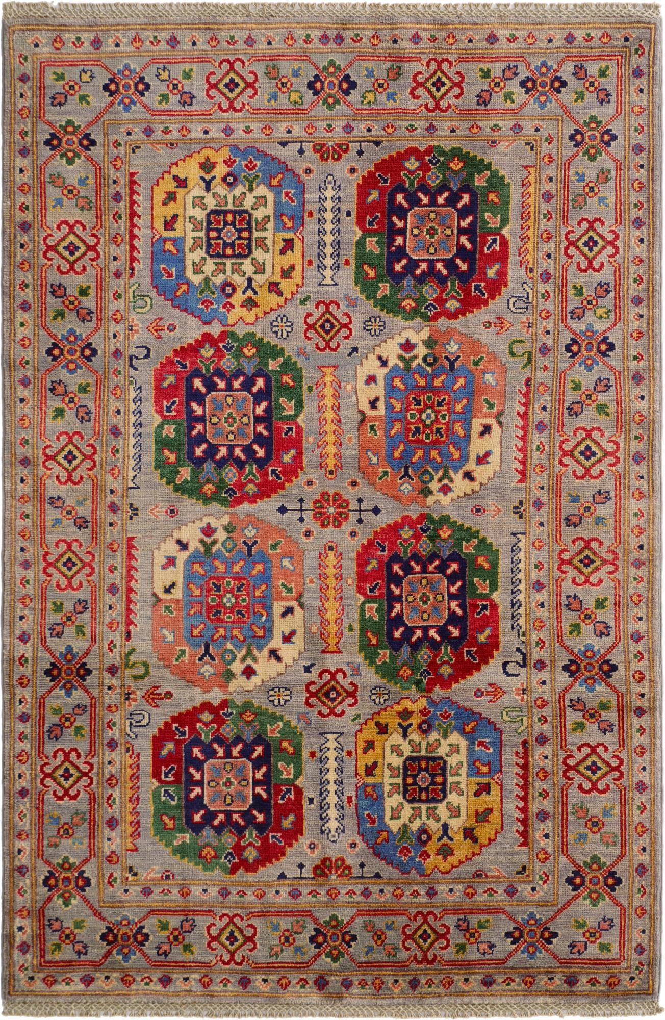 4' x 6' Hand Knotted Kazak Rug