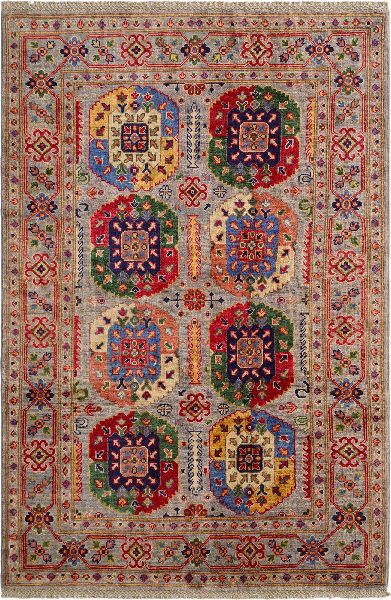4' x 6' Hand Knotted Kazak Rug