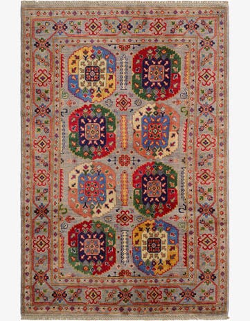 4' x 6' Hand Knotted Kazak Rug