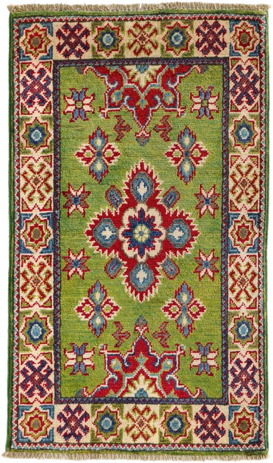 Detail image of 60cm x 105cm anudado a mano Kazak Alfombra