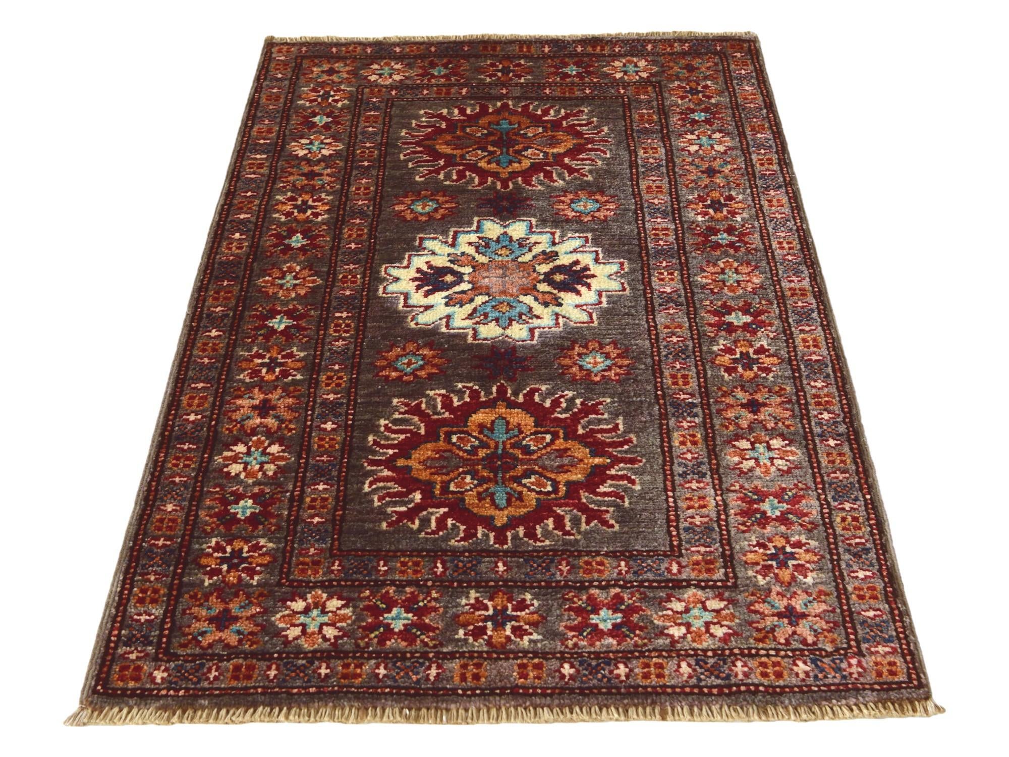2' x 3' 4 Hand Knotted Kazak Rug
