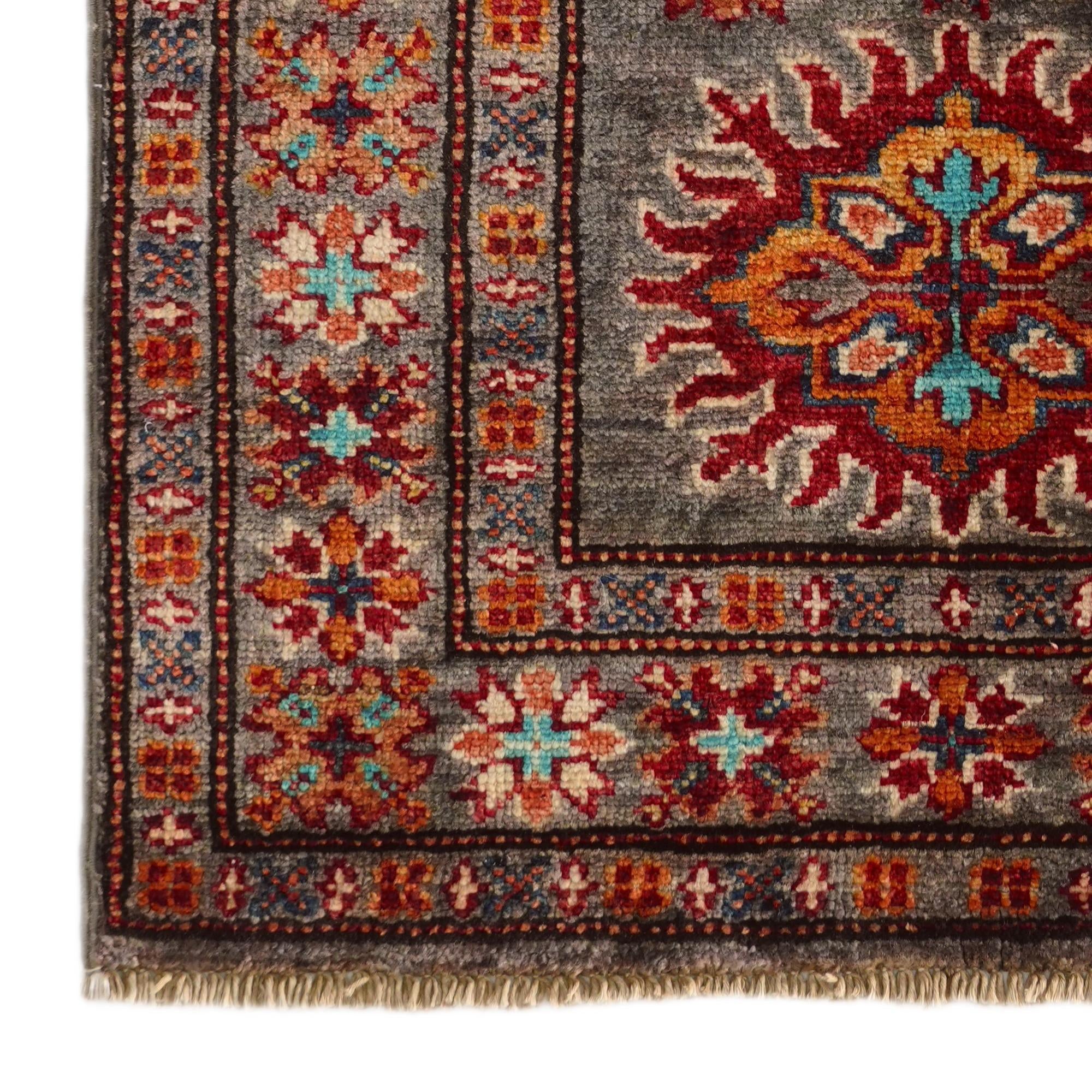 2' x 3' 4 Hand Knotted Kazak Rug