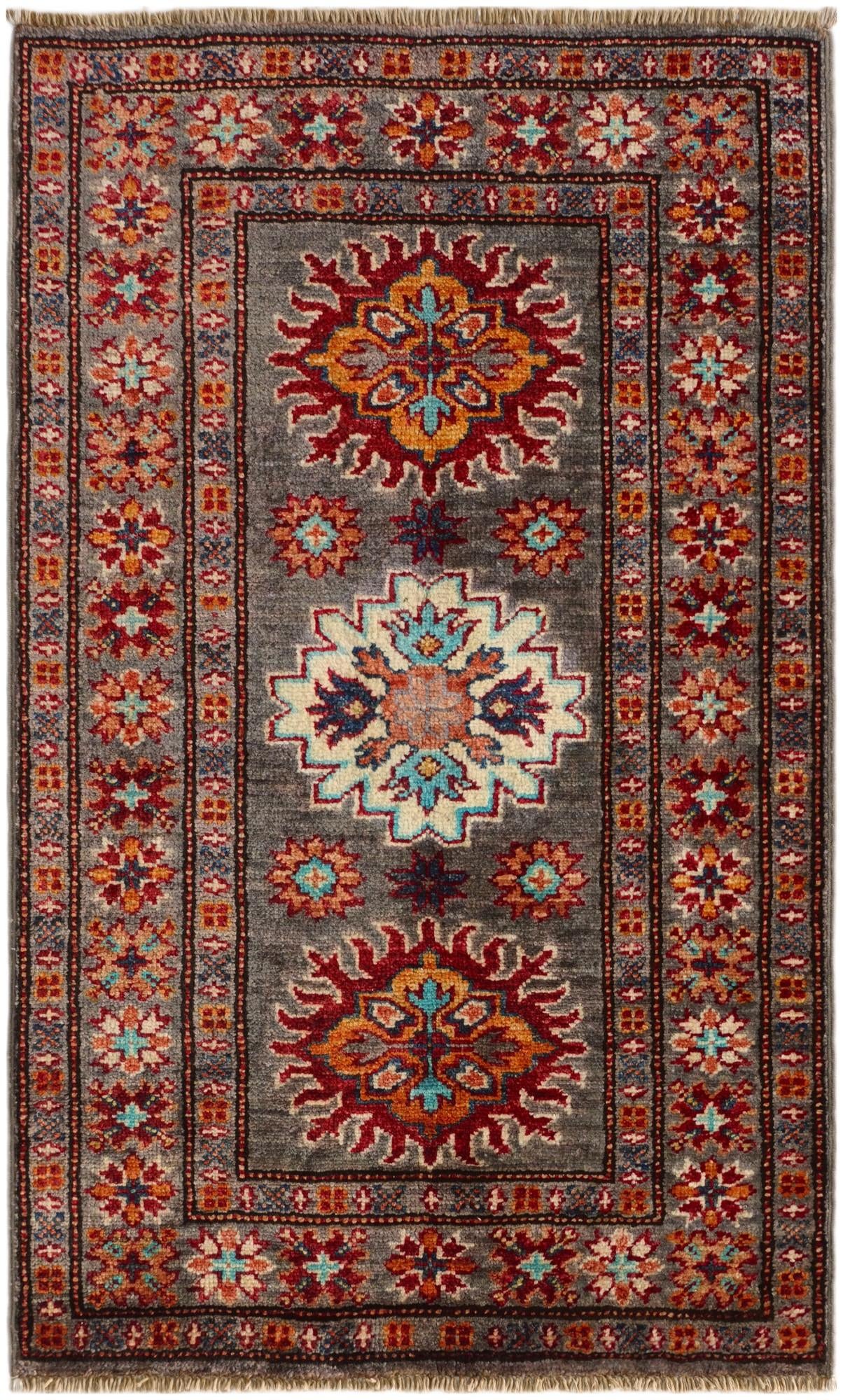 2' x 3' 4 Hand Knotted Kazak Rug