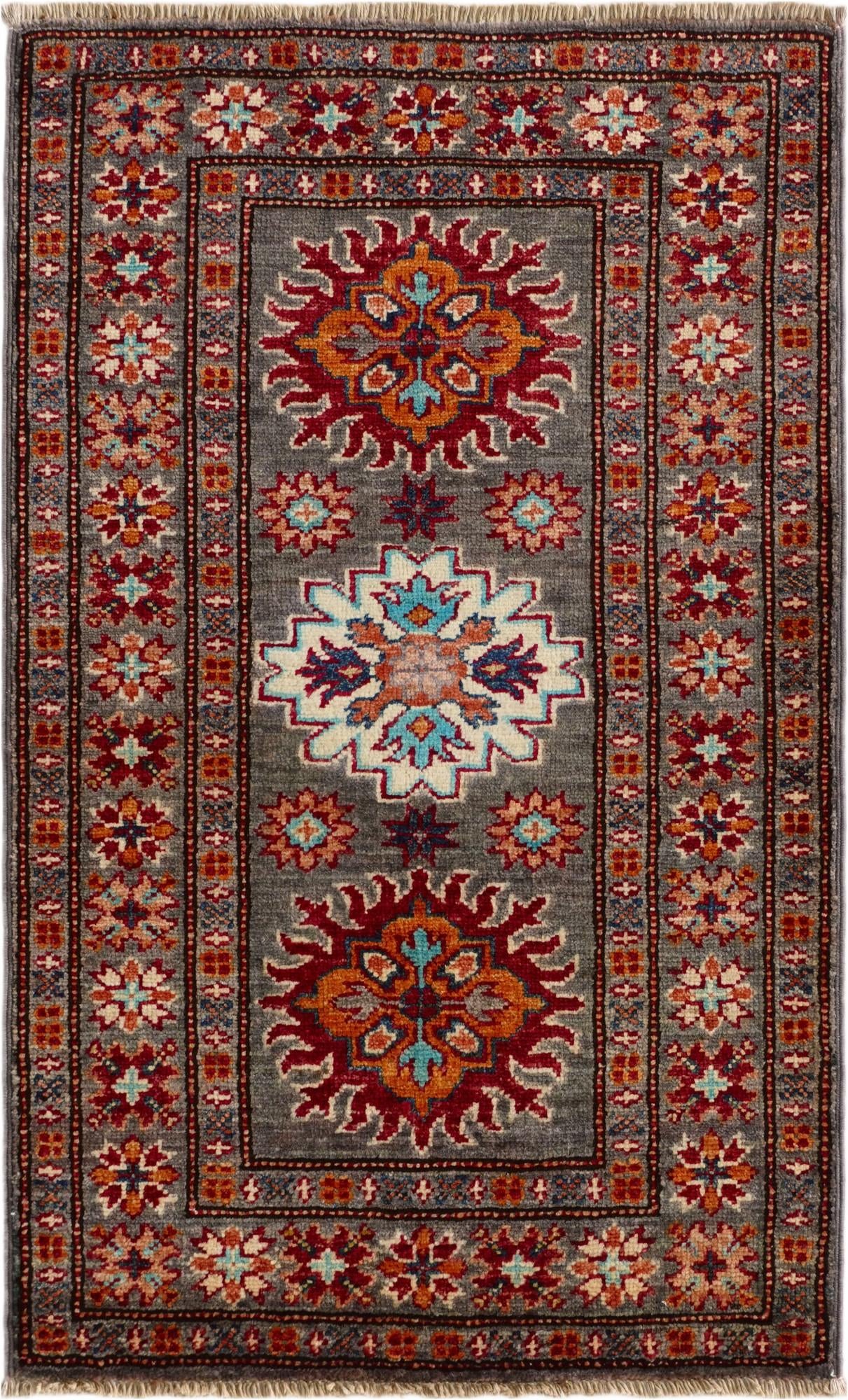 2' x 3' 3 Hand Knotted Kazak Rug