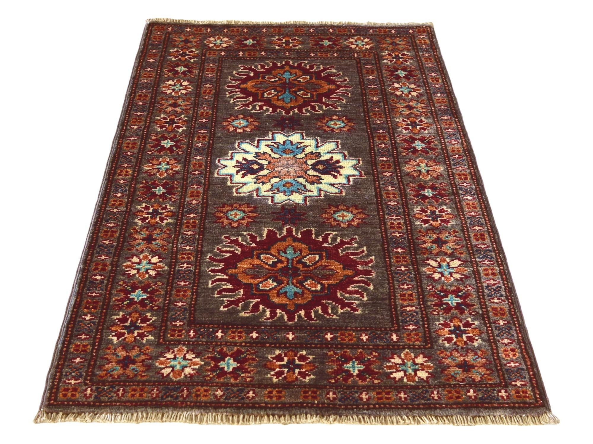 2' x 3' 3 Hand Knotted Kazak Rug