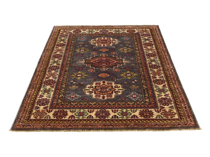 Detail image of 3' 5 x 4' 10 Hand Knotted Kazak Rug