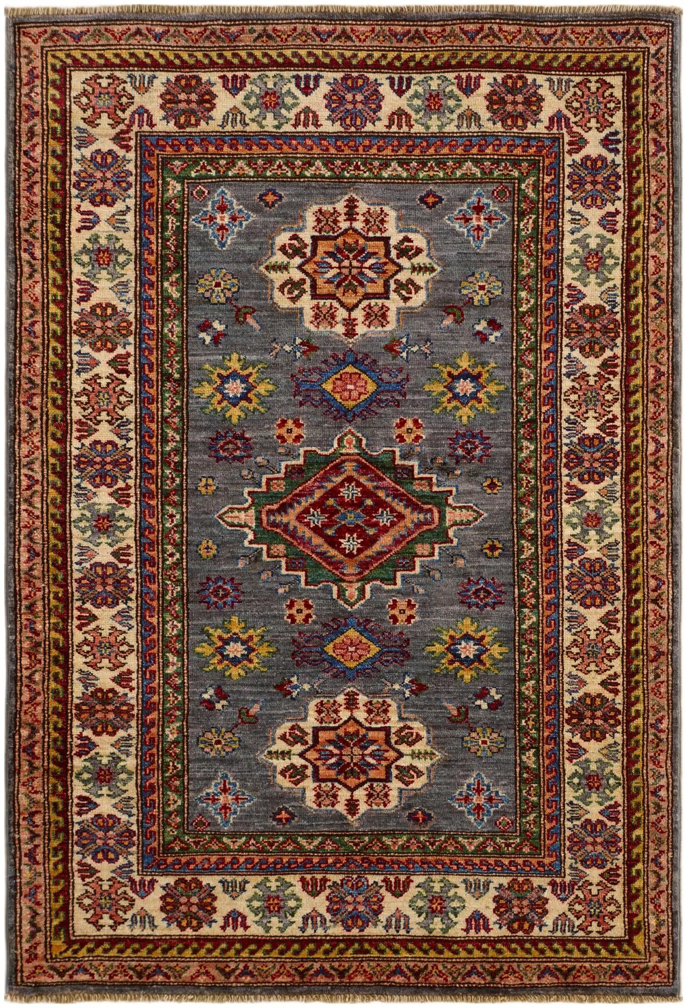 3' 5 x 4' 10 Hand Knotted Kazak Rug