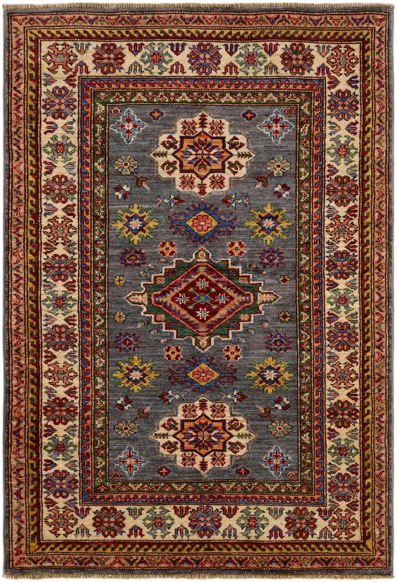 3' 5 x 4' 10 Hand Knotted Kazak Rug