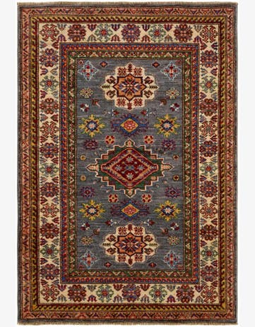 3' 5 x 4' 10 Hand Knotted Kazak Rug