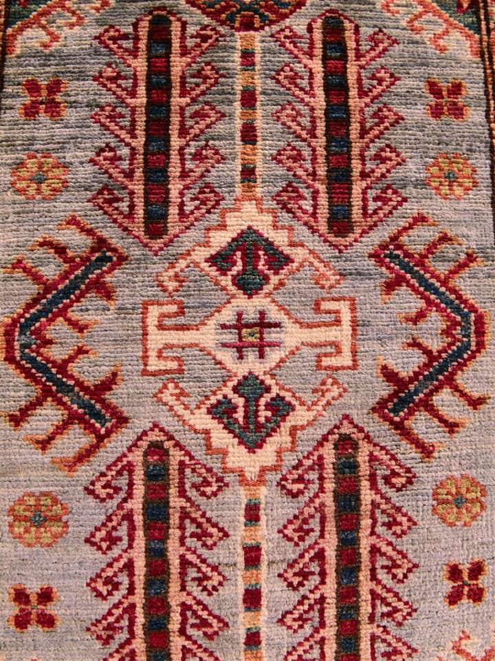 1' 11 x 3' Hand Knotted Kazak Rug