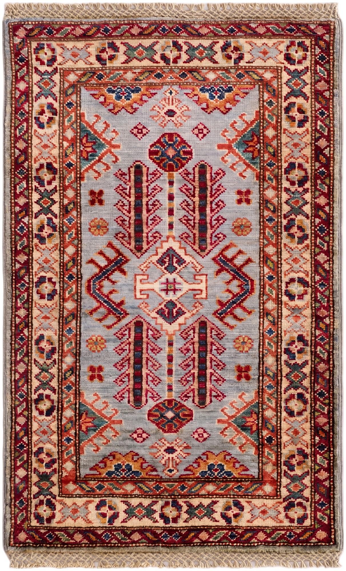 1' 11 x 3' Hand Knotted Kazak Rug