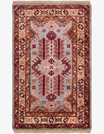 1' 11 x 3' Hand Knotted Kazak Rug