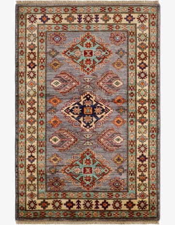 3' 5 x 5' Hand Knotted Kazak Rug