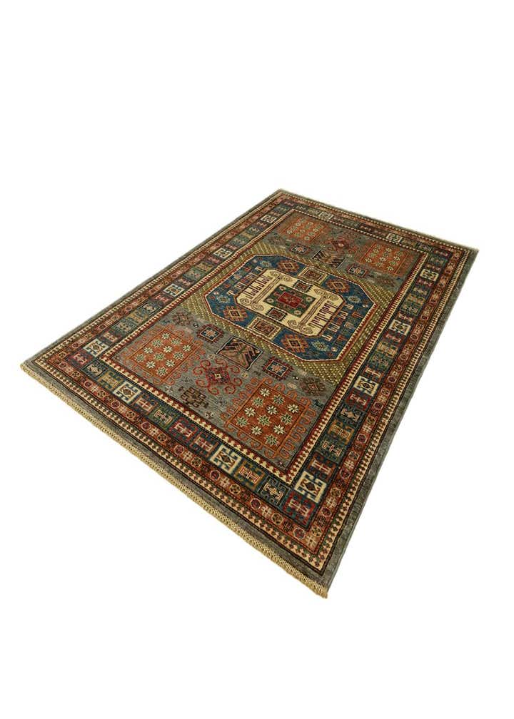 5' 7 x 8' 1 Hand Knotted Kazak Rug