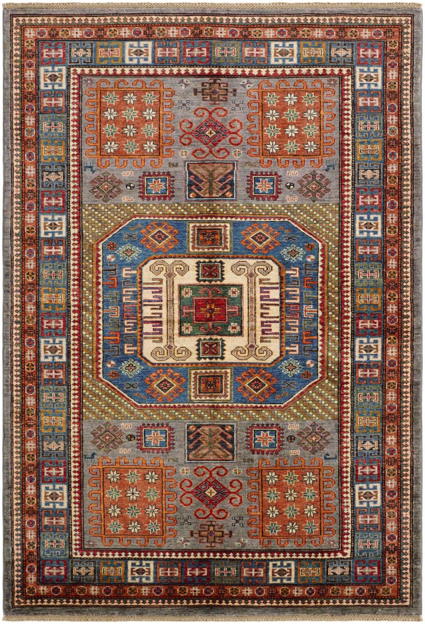 5' 7 x 8' 1 Hand Knotted Kazak Rug
