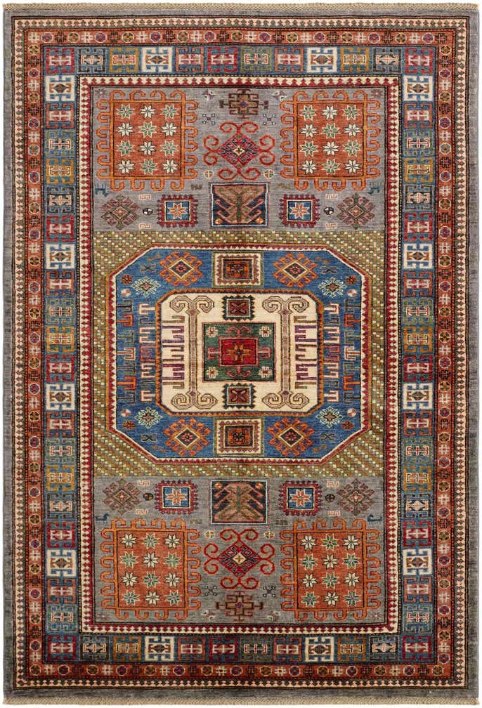 5' 7 x 8' 1 Hand Knotted Kazak Rug
