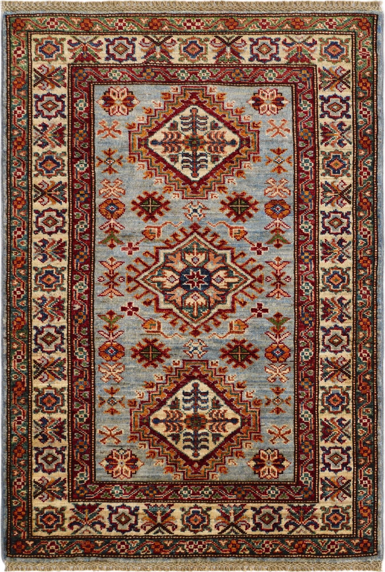 2' 11 x 4' 2 Hand Knotted Kazak Rug