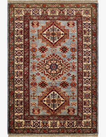 2' 11 x 4' 2 Hand Knotted Kazak Rug