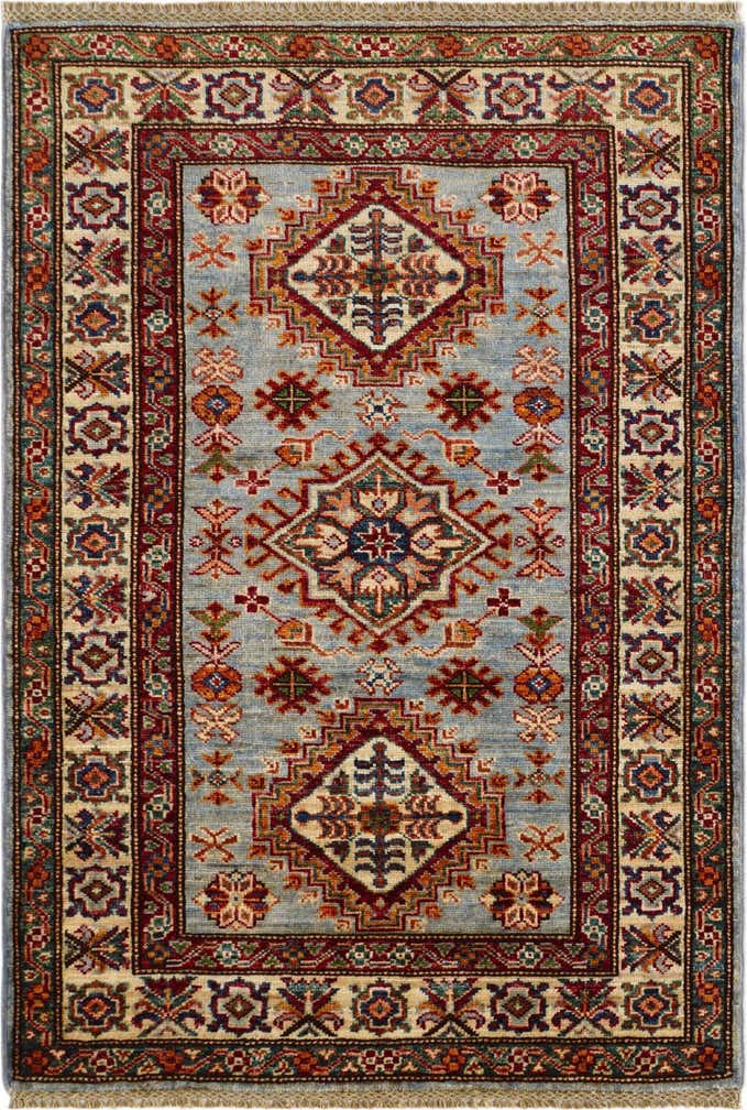 2' 11 x 4' 2 Hand Knotted Kazak Rug
