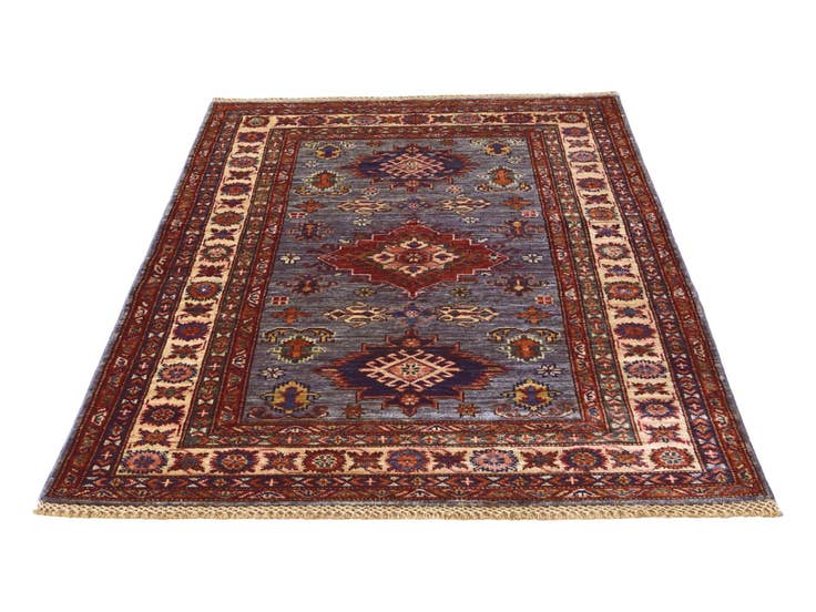 Detail image of 3' 4 x 4' 11 Hand Knotted Kazak Rug