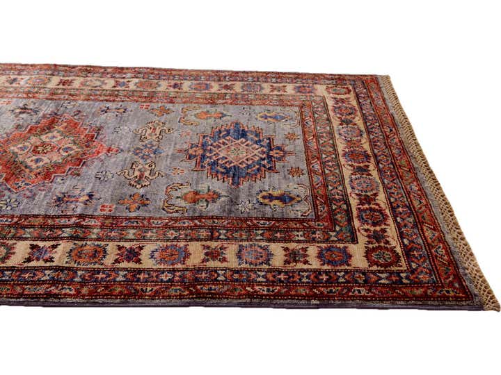 3' 4 x 4' 11 Hand Knotted Kazak Rug