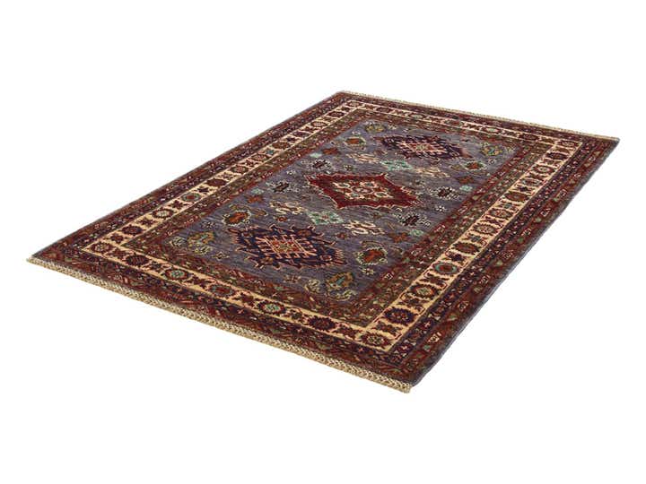 3' 4 x 4' 10 Hand Knotted Kazak Rug