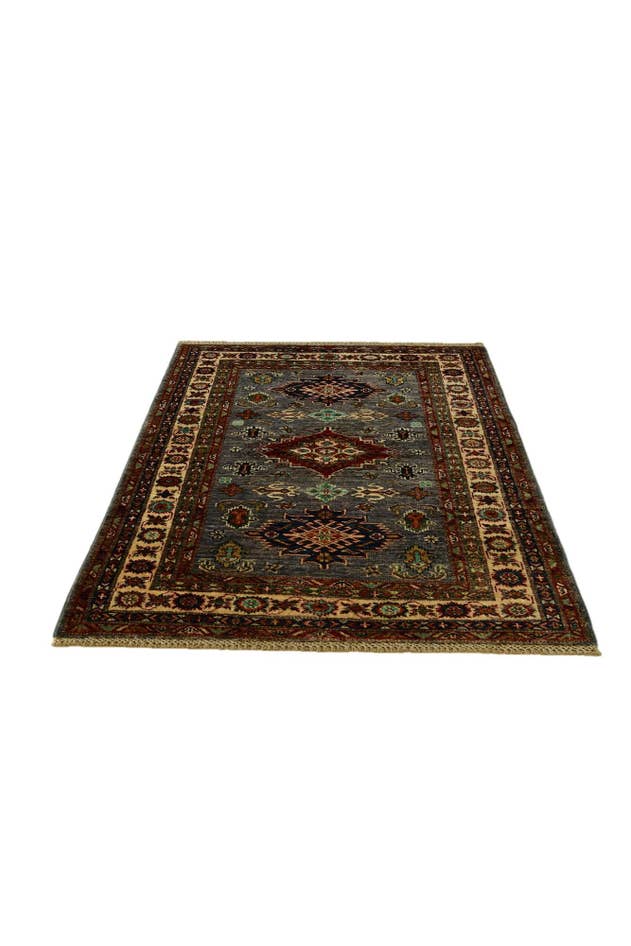Detail image of 3' 4 x 4' 10 Hand Knotted Kazak Rug