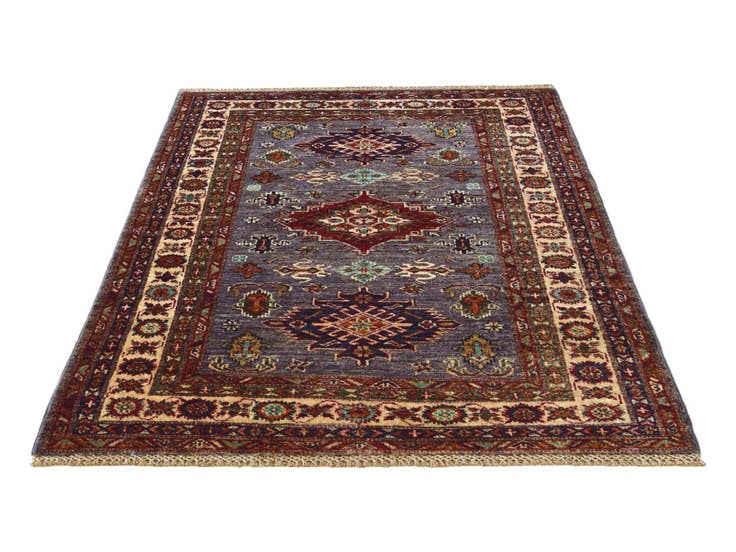 Detail image of 3' 4 x 4' 10 Hand Knotted Kazak Rug