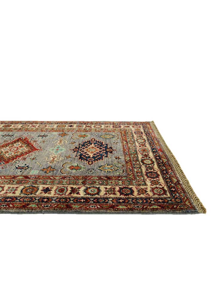 3' 4 x 4' 10 Hand Knotted Kazak Rug
