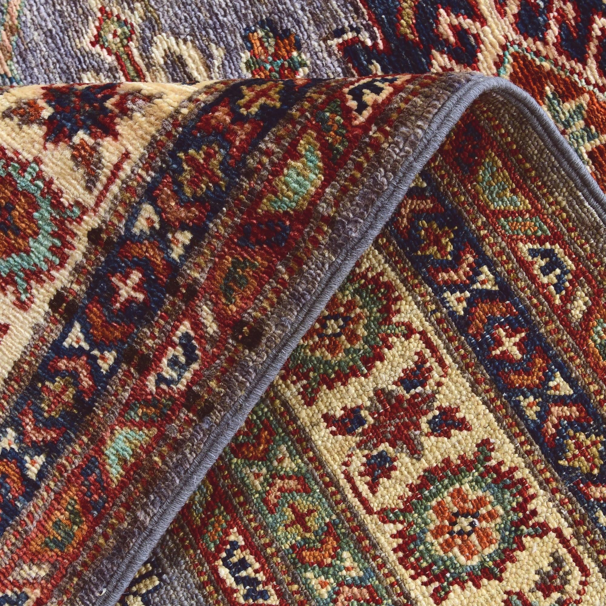 3' 4 x 4' 10 Hand Knotted Kazak Rug