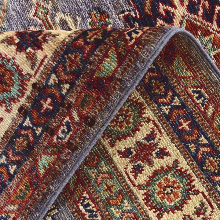 3' 4 x 4' 10 Hand Knotted Kazak Rug